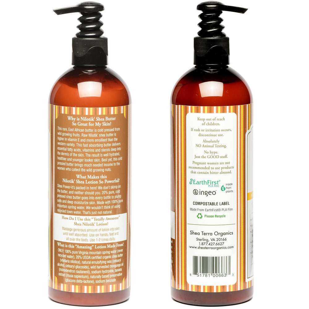 Nilotik’ lotion creamy texture enables quick, even application.