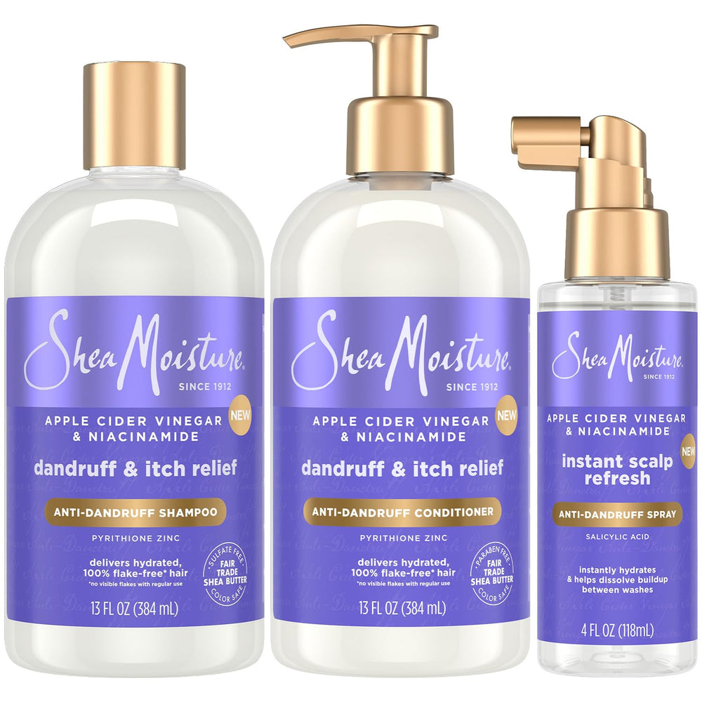 Sheamoisture anti-dandruff shampoo bottle for flaky, itchy scalp relief