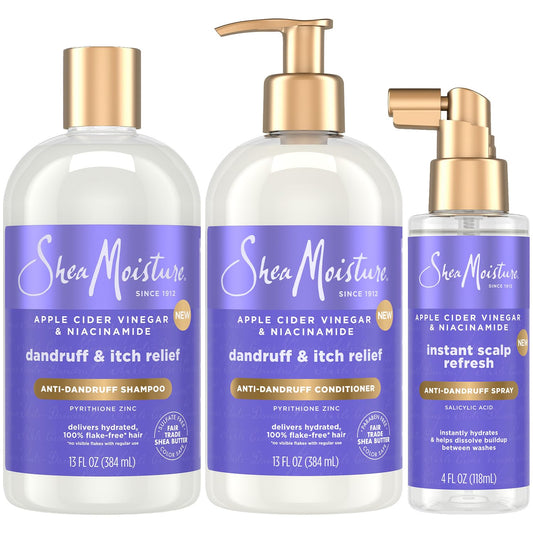 Sheamoisture anti-dandruff shampoo bottle for flaky, itchy scalp relief