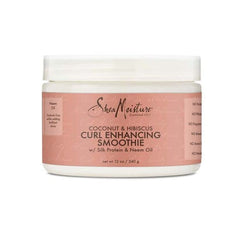 Sheamoisture Coconut & Hibiscus Curl Enhancing Smoothie jar close-up shows creamy texture for defined curls.