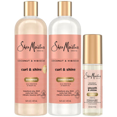 Sheamoisture Coconut Hibiscus Shampoo 16oz bottle for hydrated, defined curls.