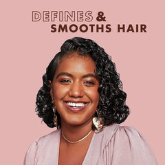 Curly hair texture close-up showing defined curls