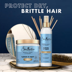 Sheamoisture Hair Shine Closeup reveals glossy, hydrated strands after treatment.