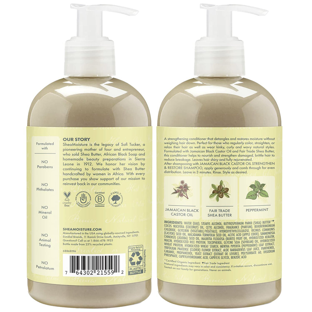 Sheamoisture conditioner bottle close-up label highlights Vitamin E