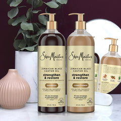 Shampoo pump closeup highlighting easy daily dispensing.