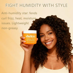 Applying Shekys gel to define waves and curls.