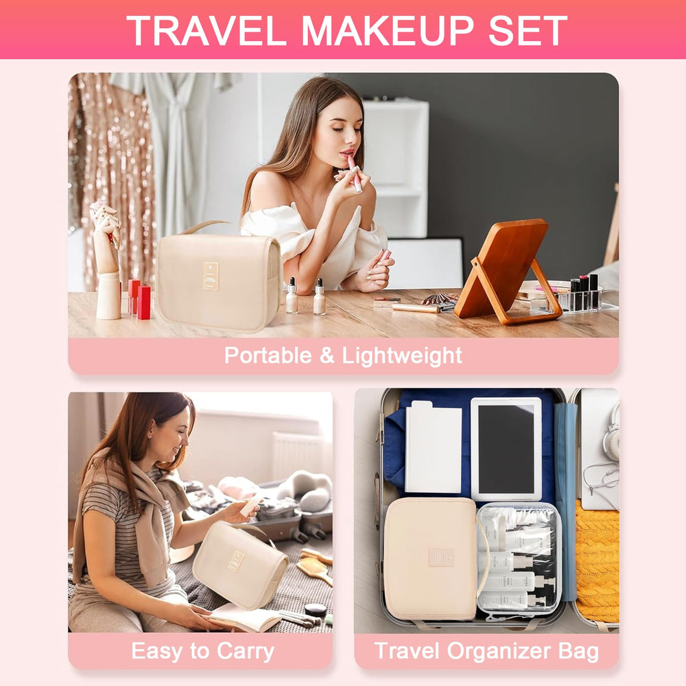 SHELAKIN cosmetic bag keeps makeup tools organized during travel