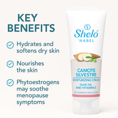 Compact 3.38 oz tube of Sheló NABEL moisturizer for travel
