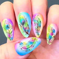 SheModern stamping artist uses sticky polish for delicate lines and precise details.