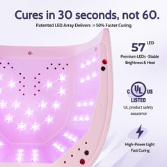 SHEXNAIL UV Nail Lamp screen display highlights fast 30s cure