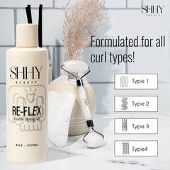 SHHY BEAUTY RE-FLEX long-lasting hold maintains curl definition through daily activities.