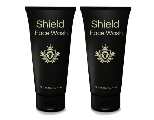 Shield Face Wash for Men gel bottle highlighting deep clean and oil-control benefits