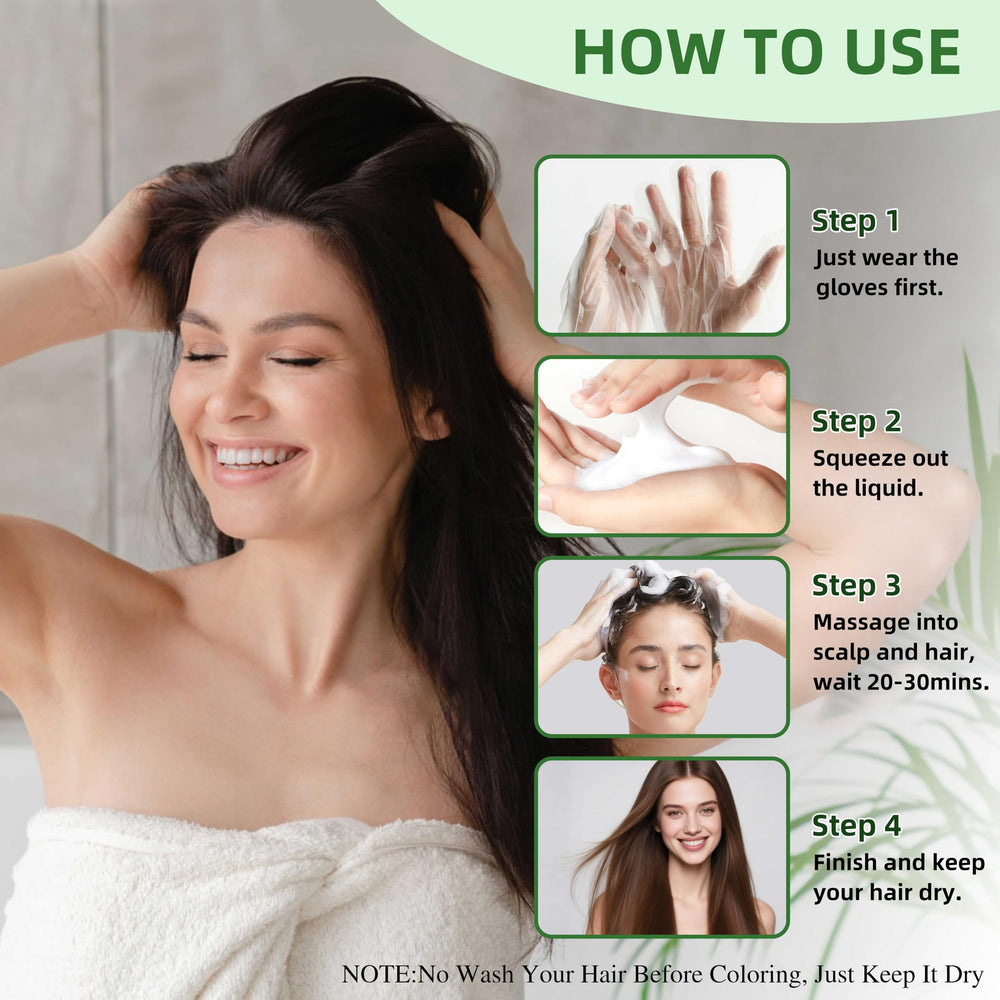 Application on dry hair showing beard darkening possibility with SHIHUANUO.