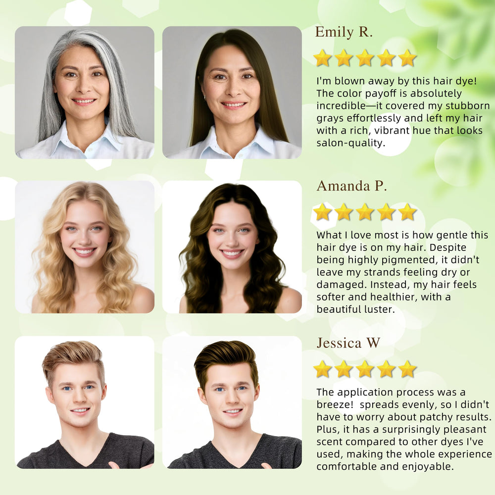 SHIHUANUO 3-in-1 use demonstrates cleansing, coloring, conditioning