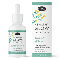 ShiKai Healthy Glow Serum ingredients scene highlighting nourishing botanicals.