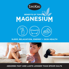 ShiKai magnesium bath flakes dissolving in tub for soothing mineral soak