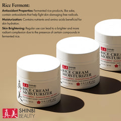 Shinbi Beauty rice ferment image highlights brightening and vitality.