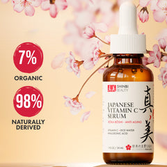 Shinbi Beauty serum featuring hyaluronic acid for deep hydration and plump skin.