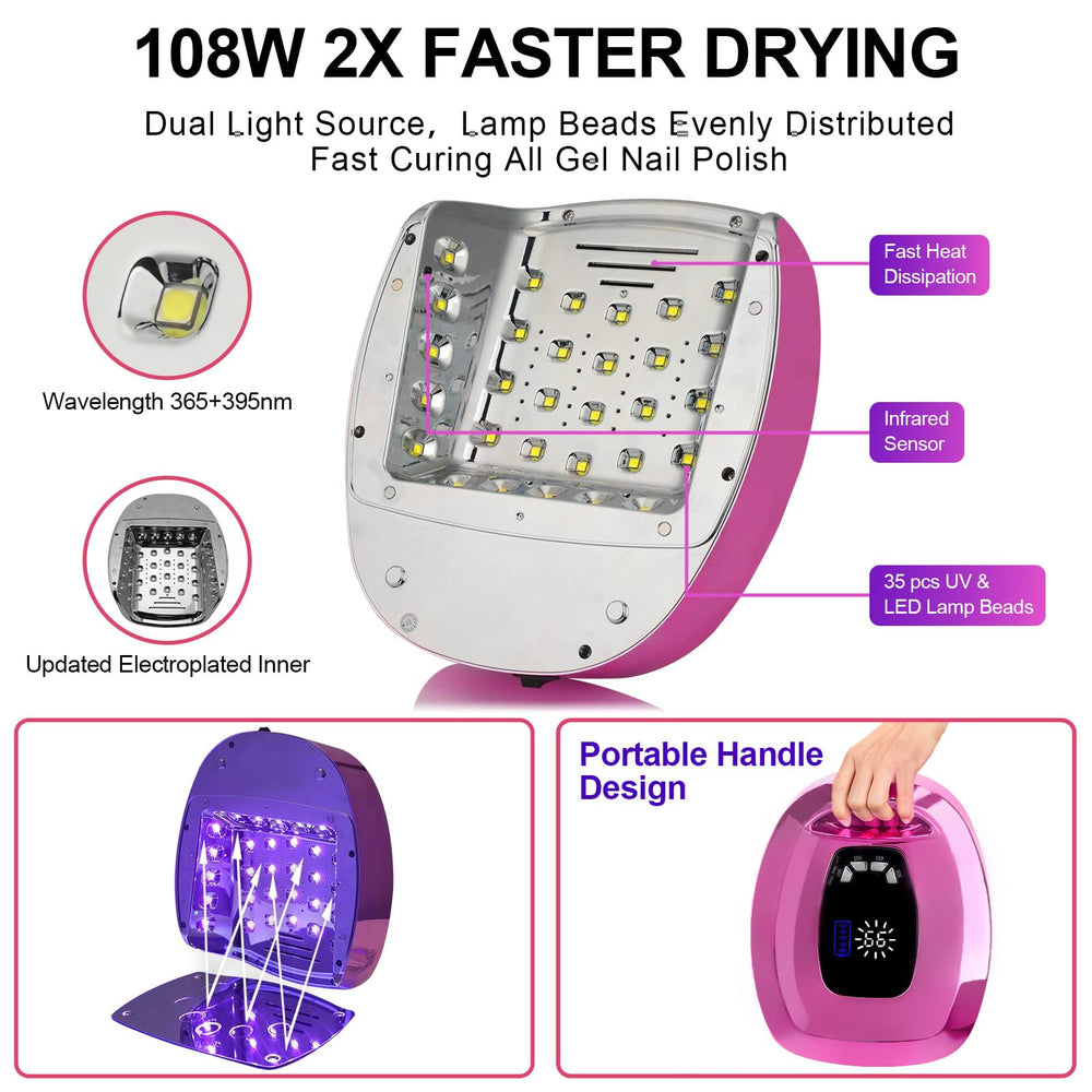 ShineCai UV LED Nail Lamp with four timer presets for precise gel curing.