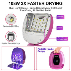 ShineCai UV LED Nail Lamp with four timer presets for precise gel curing.