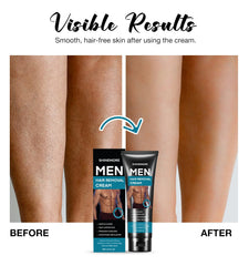 ShineMore intimate hair removal cream leg application for smooth skin.