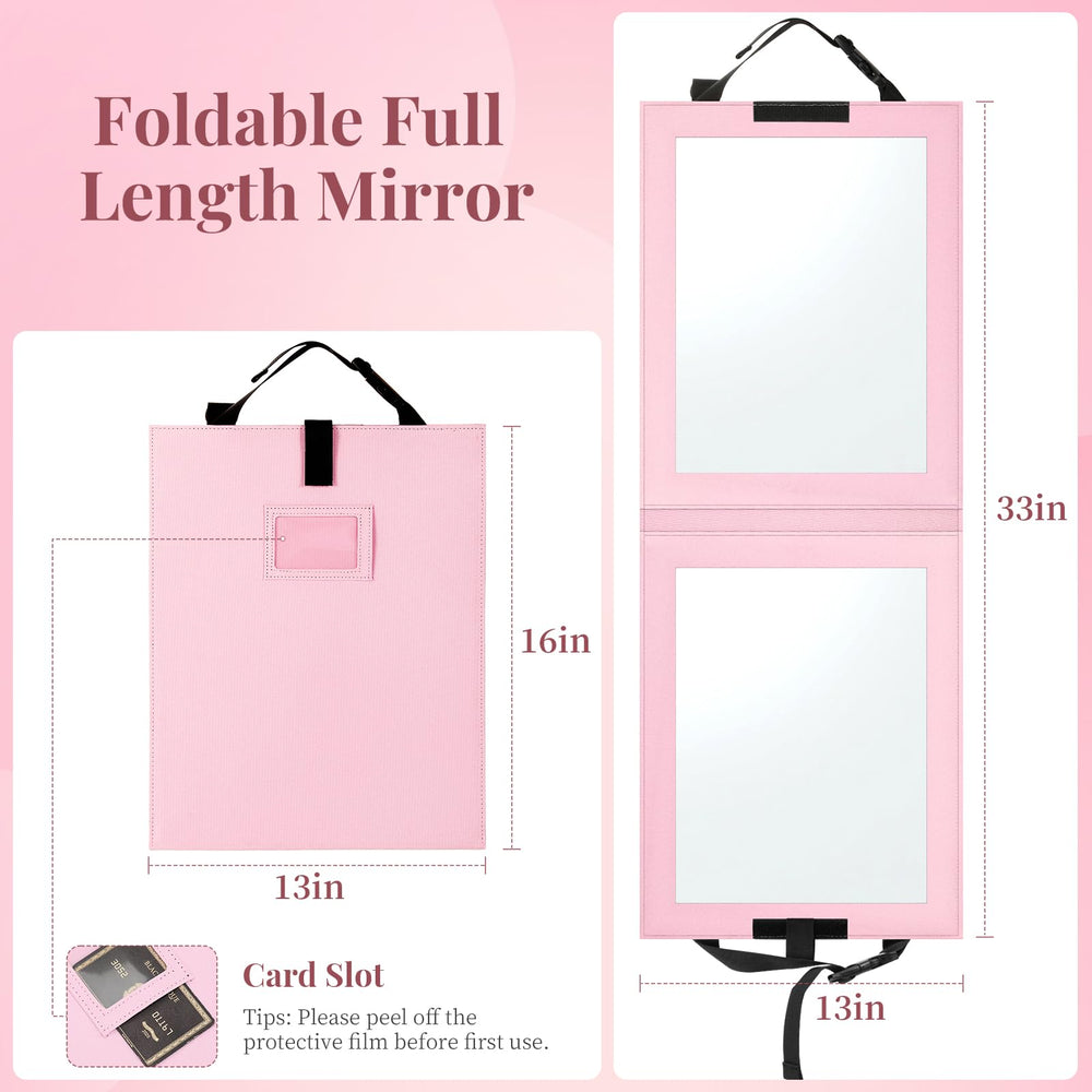 Shinowa foldable mirror folded fits in a dance bag for easy travel.