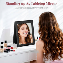 Shinowa leather-wrapped edges protect the mirror and hands during setup.