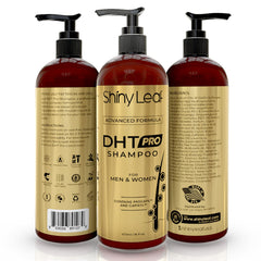 Shiny Leaf DHT Pro Shampoo with natural extracts near follicles