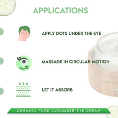 Shira eye cream ingredients with cucumber, green tea, aloe and evening primrose for nourishment.