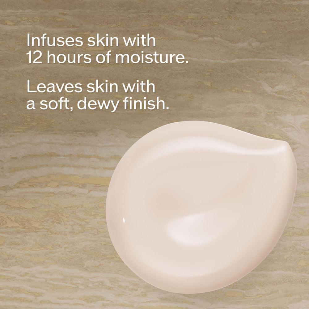 Shiseido Future Solution LX SPF 50 cream texture provides dewy hydration.