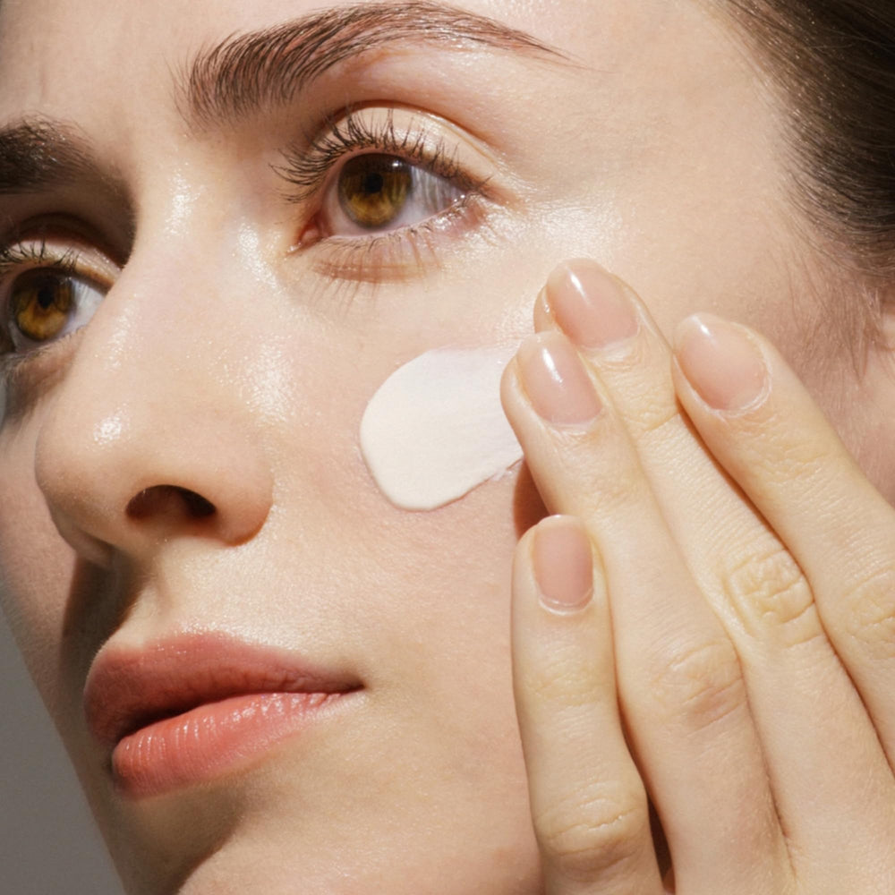 Shiseido Future Solution LX SPF 50 on the skin delivering a radiant finish.