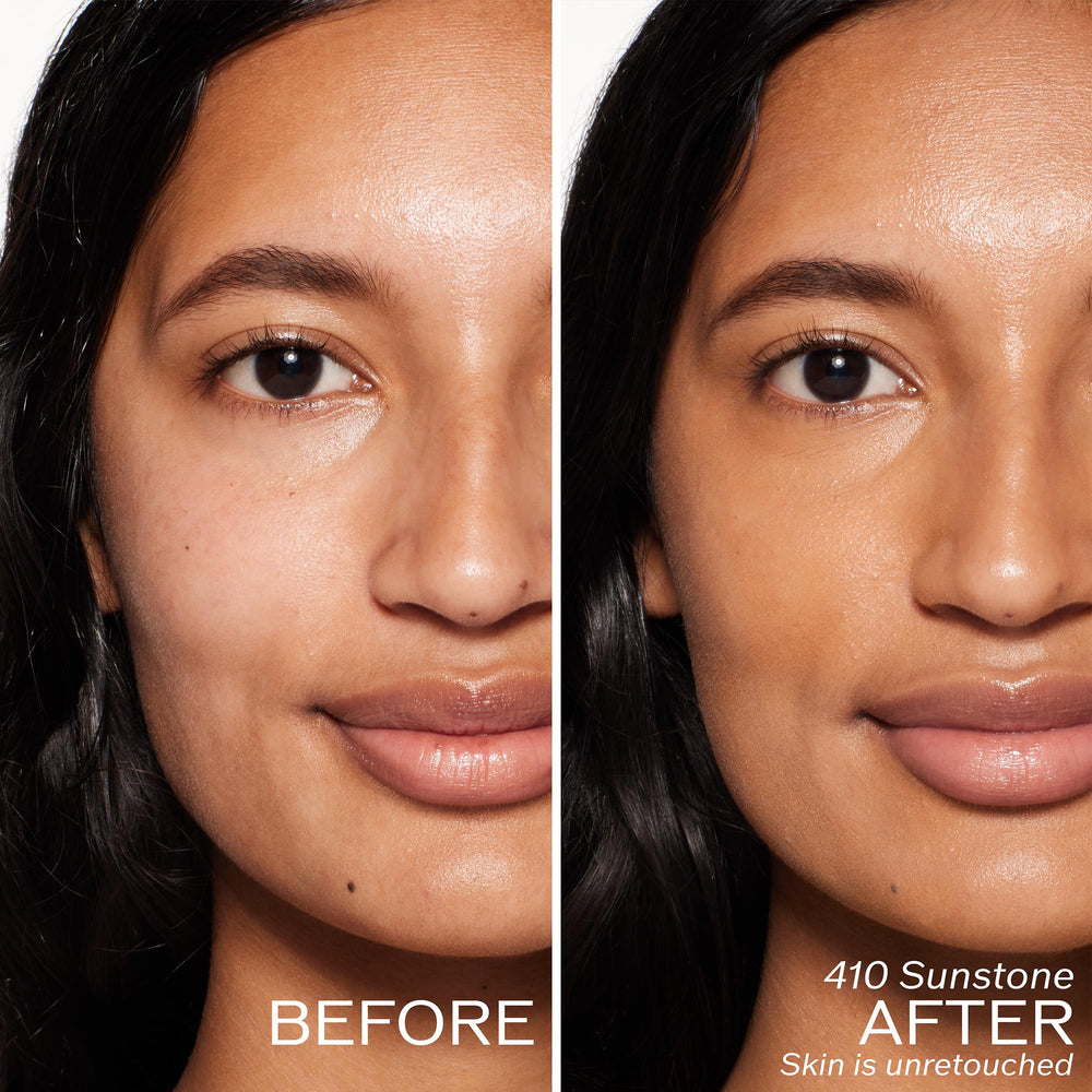 Shiseido RevitalEssence Skin Glow Foundation on skin reveals radiant finish with hydration