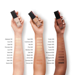 Shiseido Synchro Skin foundation pump-top for easy dispensing.