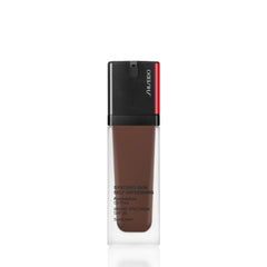 Shiseido Synchro Skin Obsidian foundation bottle showing long wear and SPF 30 protection.