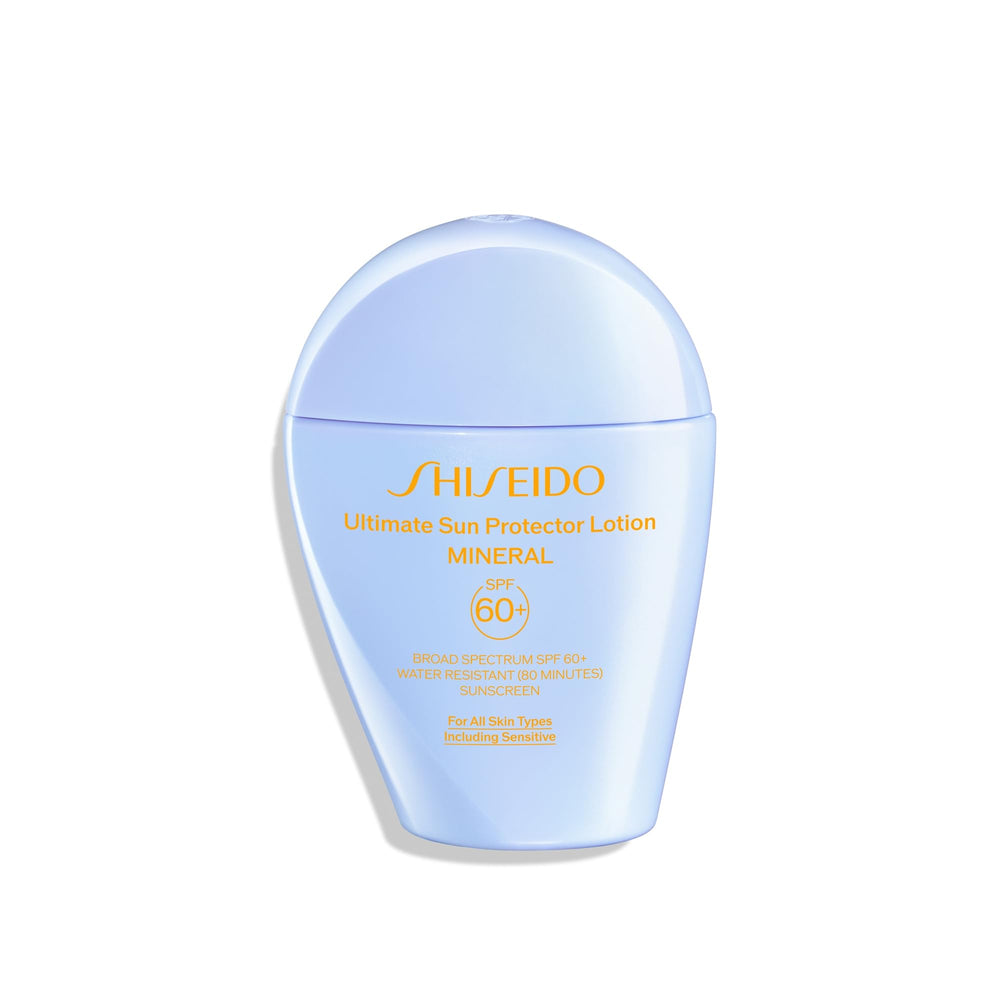Shiseido Ultimate Sun Protector Lotion Mineral SPF 60+ on face and body for daily outdoor use