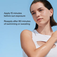 Shiseido Ultimate Sun Protector Lotion under water splash illustrating water resistance.