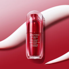 Shiseido Ultimune Eye Concentrate in a lifestyle setting for daily routine usage.