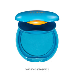 Portable refill shown in-use for on-the-go touch-ups and a radiant finish.