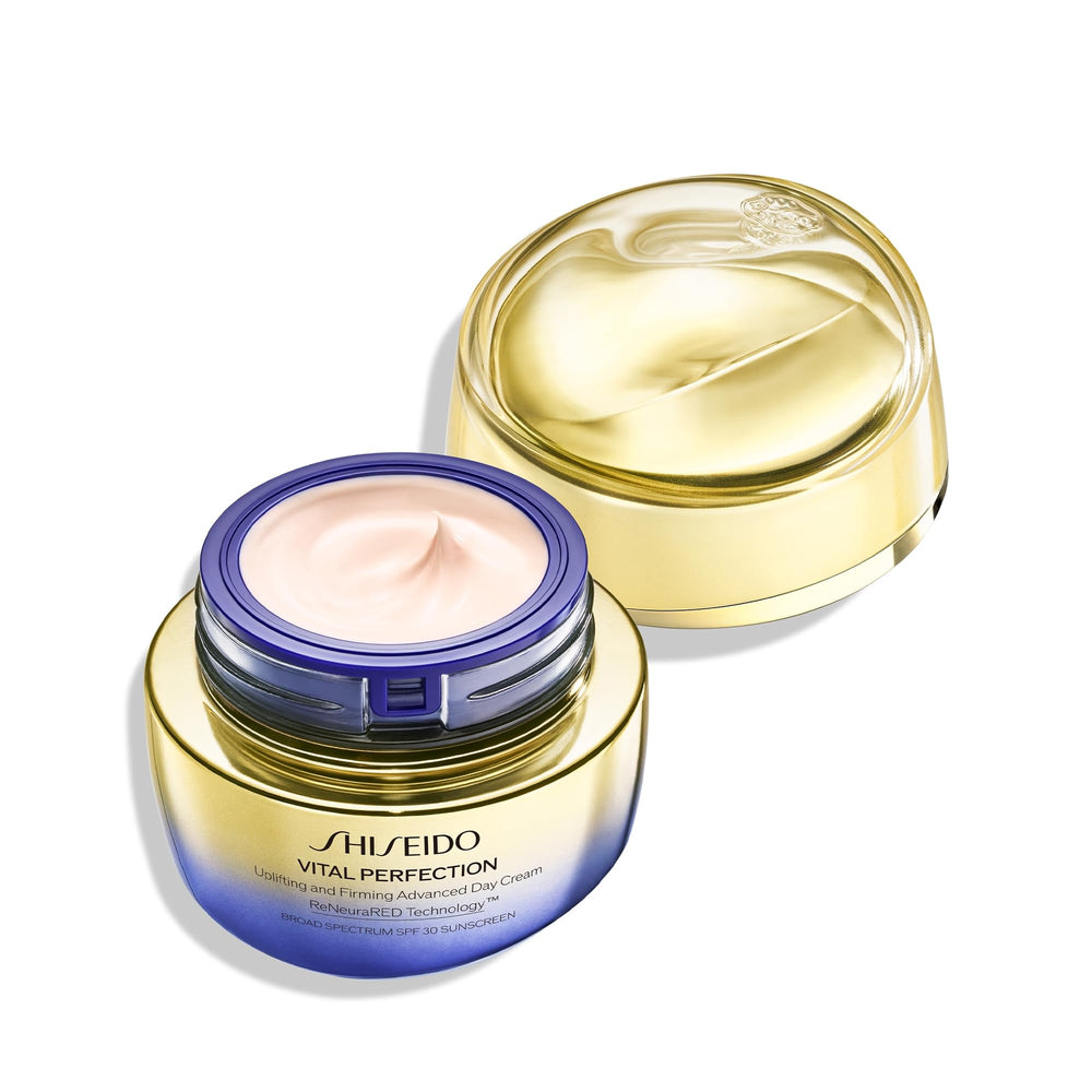 Shiseido Vital Perfection texture and tone improvement for balanced radiance.