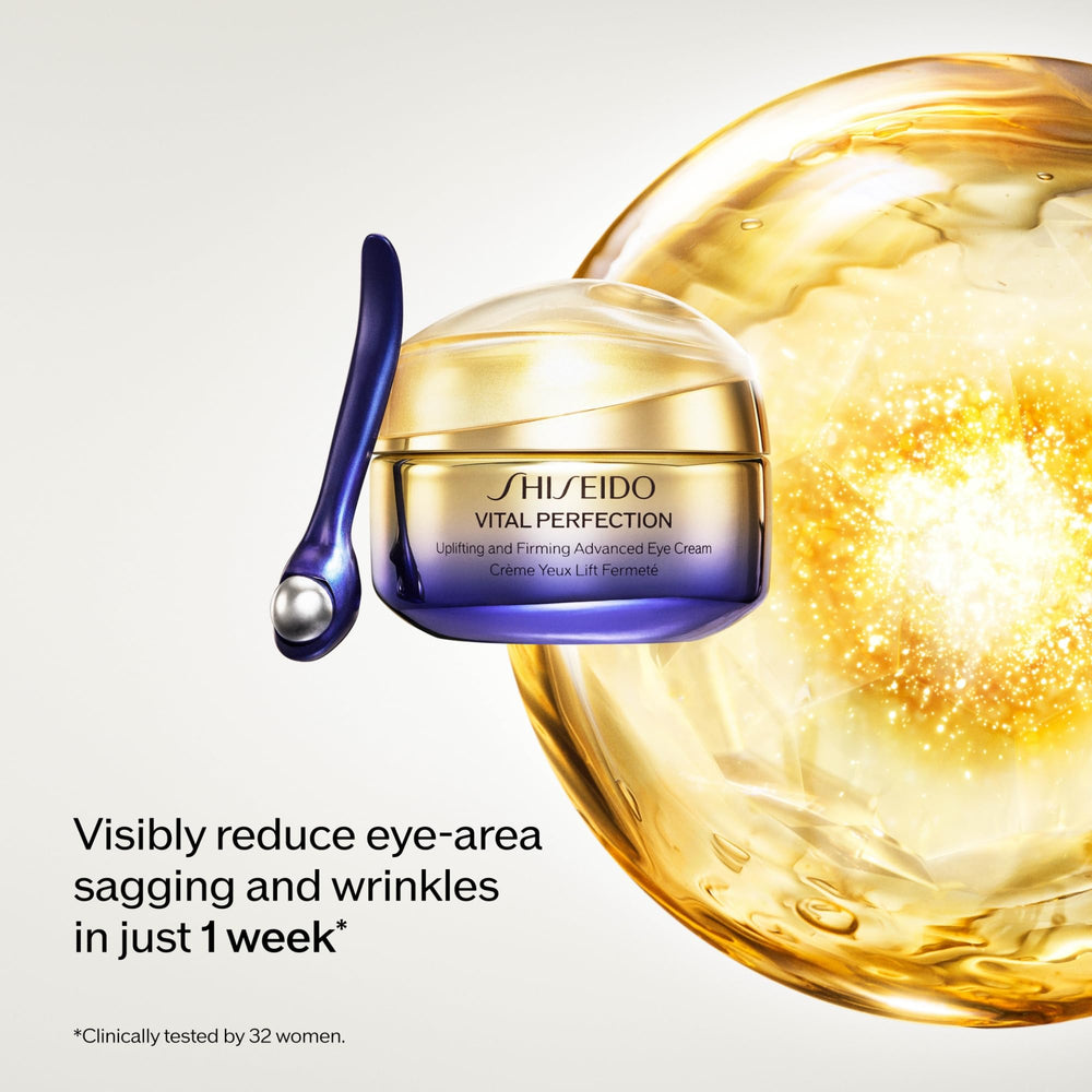 Shiseido Vital Perfection massage roller included for targeted eye-area massage