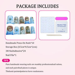 Short Duck thick acrylic nails for durable, long-lasting wear.