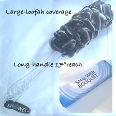 Shower Bouquet charcoal-infused scrubbers for a cleaner wash