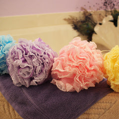 Shower Bouquet soft-pink loofah complements daily cleansing routines.
