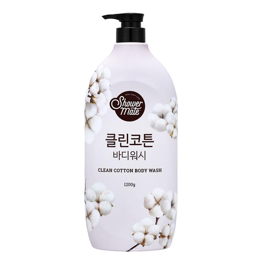 SHOWERMATE Clean Cotton bottle with a fresh cotton scent for daily cleansing.