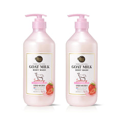 SHOWERMATE Goat Milk Body Wash strawberry bottle highlights hydrating formula for skin