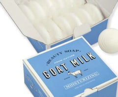 SHOWERMATE goat milk soap white milk bar close-up showing creamy lather for gentle cleansing.