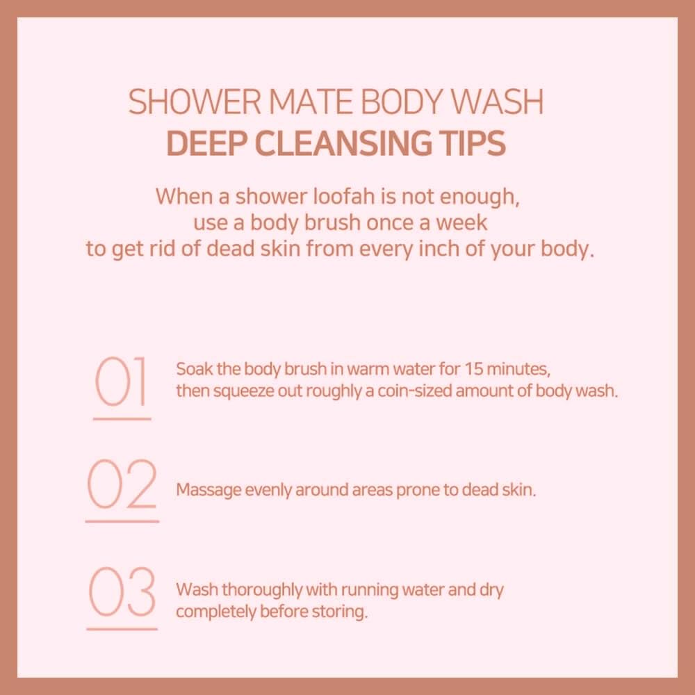 SHOWERMATE clean cotton bottle front, crisp floral scent for a fresh daily cleanse.