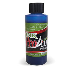 ShowOffs ProAiir Blue ink bottle for airbrush tattoos with durable color