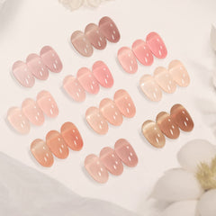 SHOYUM Jelly Pink nails art application demonstrates easy at‑home design.