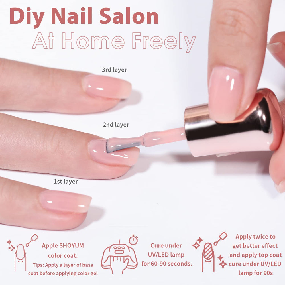 SHOYUM Jelly Pink packaging includes a clear usage guide.